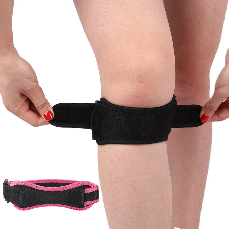 Accessory Knee Patellar Tendon Support Strap Brace Adjustable Shock Absorption Compression Pad Sleeve for Basketball