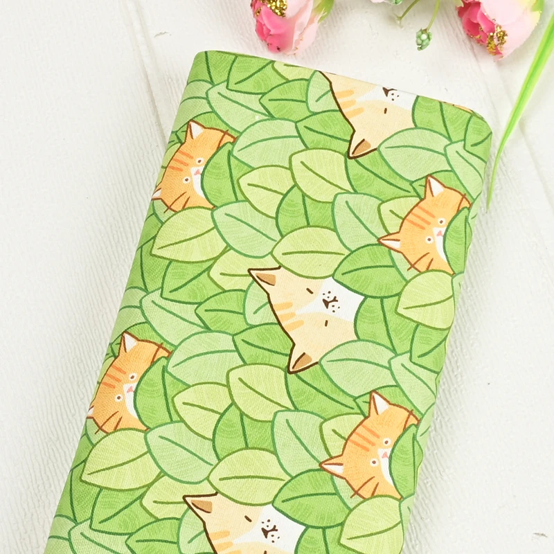 Thin Cotton Canvas Fabric By The Yard,Cartoon Animals Printed Canvas For Sewing Patchwork Clothes Dress Bags Quilting Material