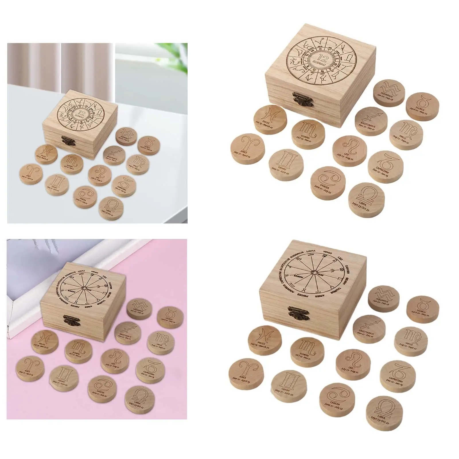 Wood Runes Set with Storage Case Rune Elements Alphabet Witch Supplies Witch Gift Witches Runes Divinatory Tools for Desk Office - view 4