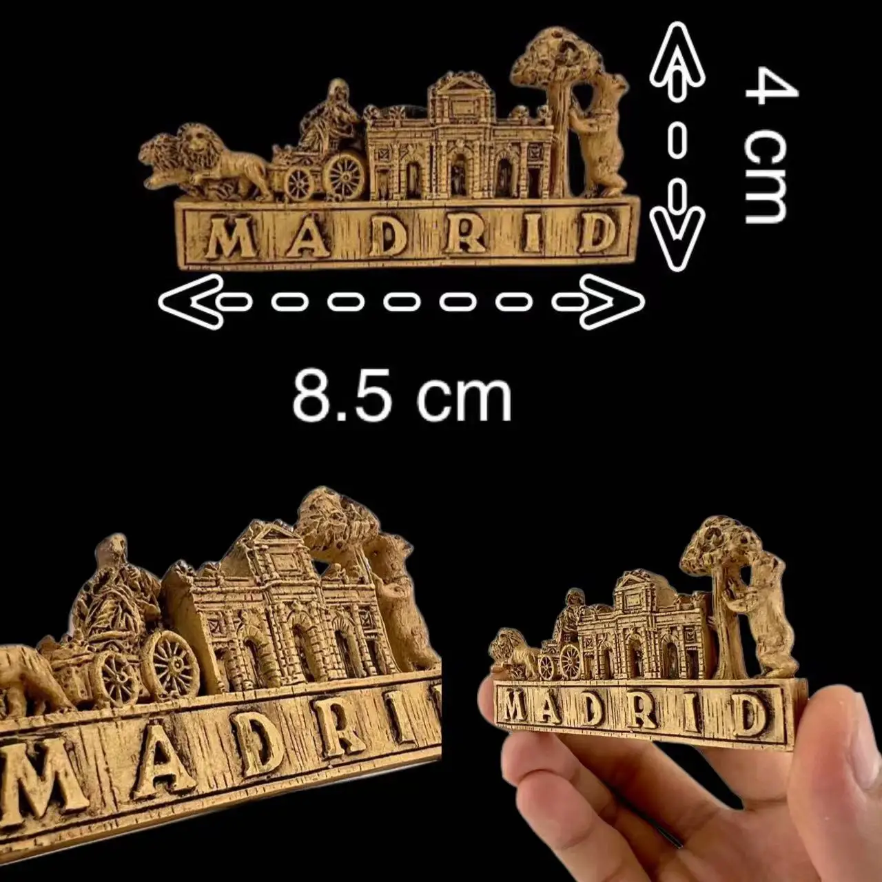 Madrid Spain Fridge Magnets Royal Palace of Madrid Black Bear Travel 3D Memorial Magnetic Refrigerator Stickers Gift