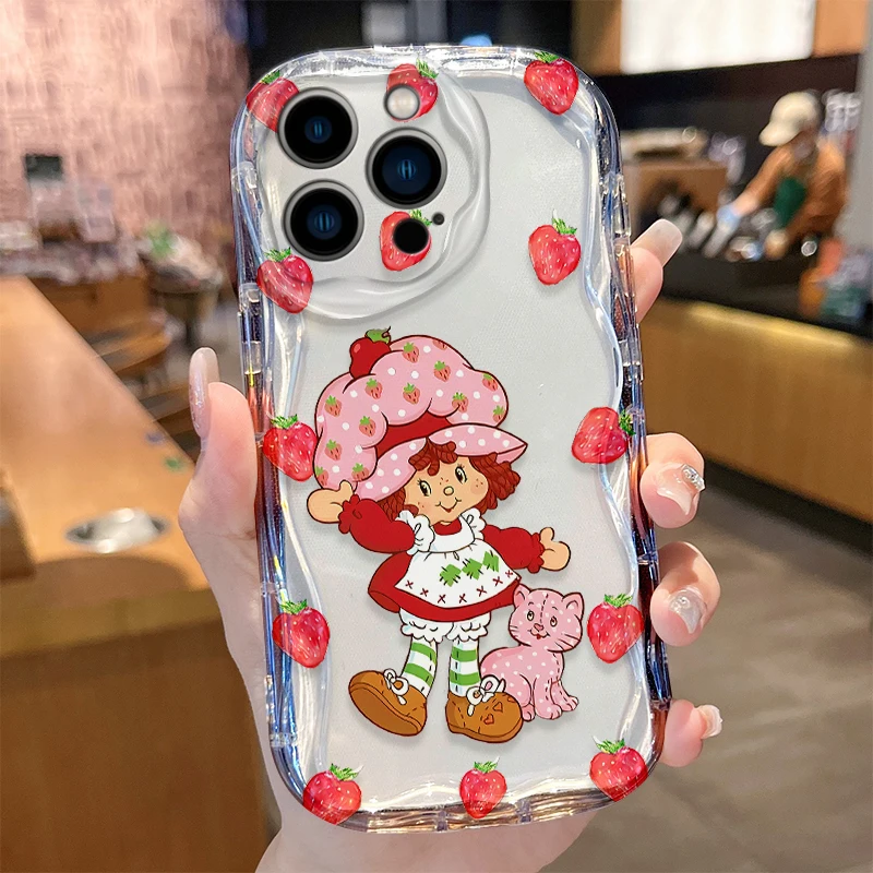 Strawberry Shortcake Wave Case for iPhone 16 E 15 Pro Max 14 13 12 Mini 11 Pro Max XS X 8 7 Plus Liquid Silicone Covers Funda - náhled 4