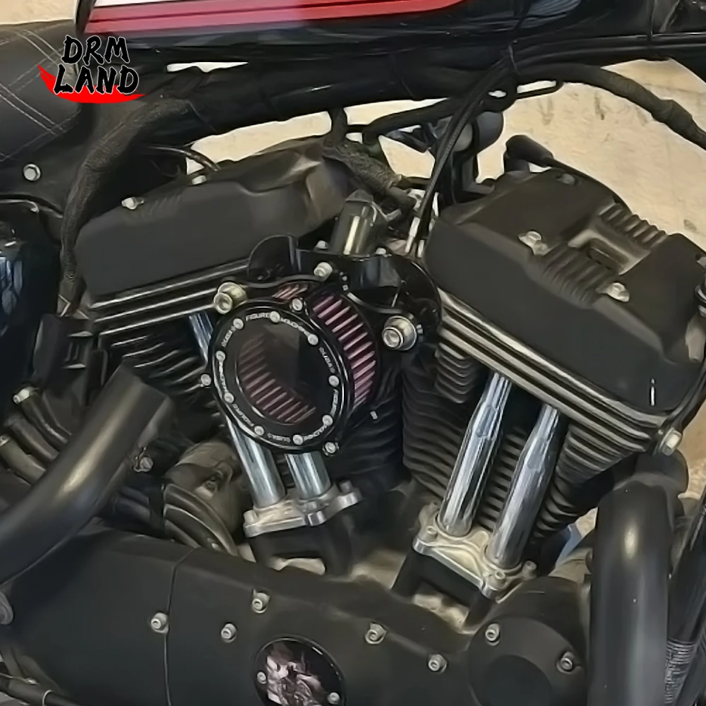 Motorrad-Luftfilter-Ansaugreiniger-System-Kits Sportster XL883 XL1200 Iron 883 Forty-Eigh Seventy-Two 1991–2021 für Harley