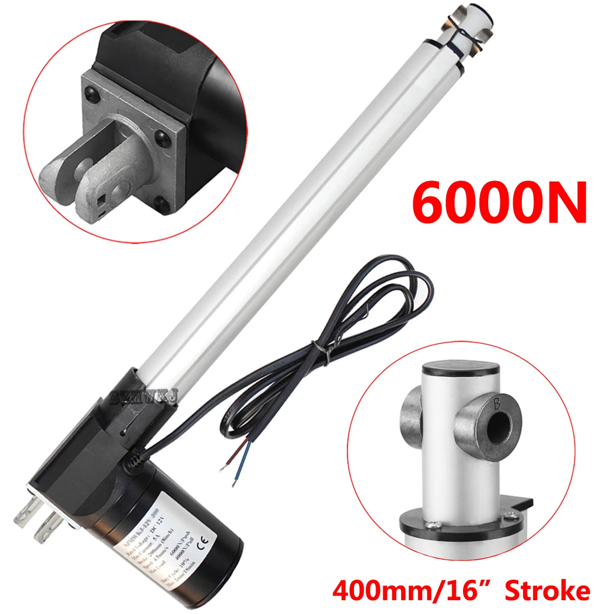 

6000N 1320lbs 400mm 16" inch Stroke Heavy Duty DC 12V Electric Putter Motor For RV Auto Car Door Open Medical Industrial Lifting