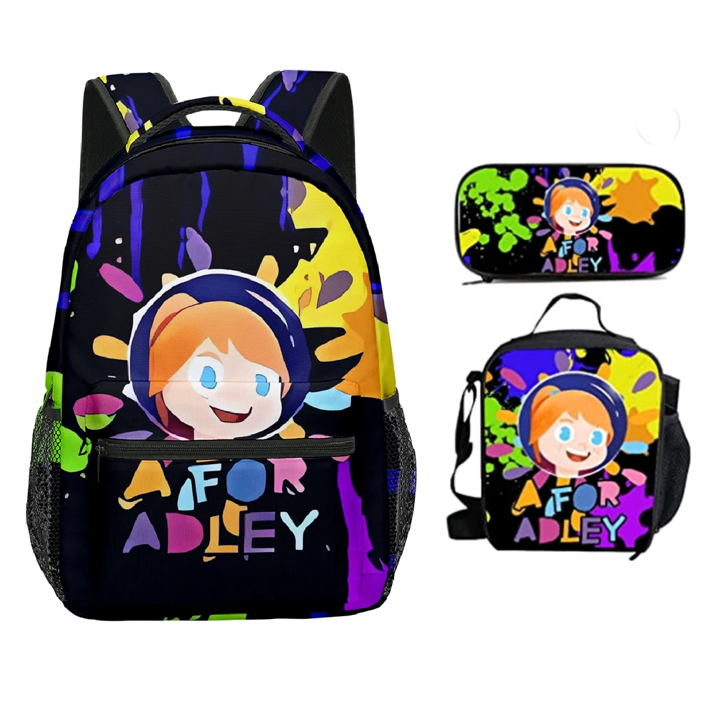 Trendy Popular Novelty Trendy AFOR ADLEY 3D Print 3pcs/Set Student School Bags Laptop Daypack Backpack Lunch bag Pencil Case