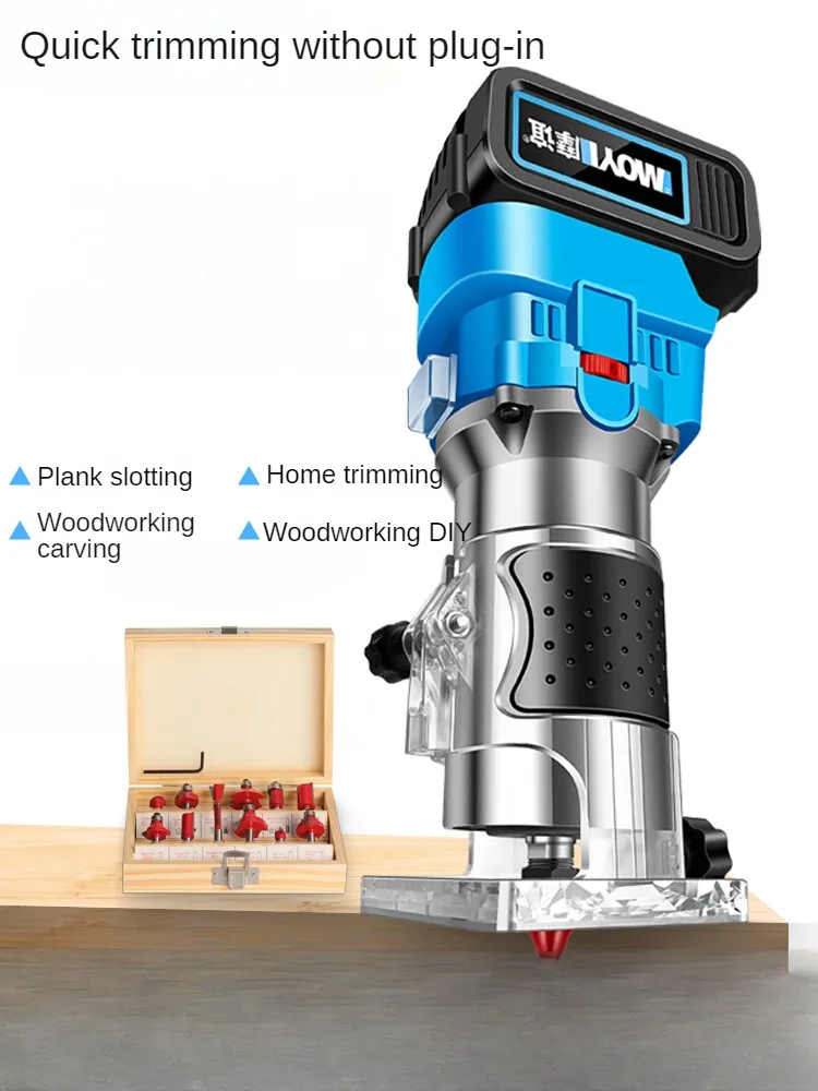 Lithium battery trimming machine for woodworking,multifunctional rechargeable aluminum-plastic panel slotting tool