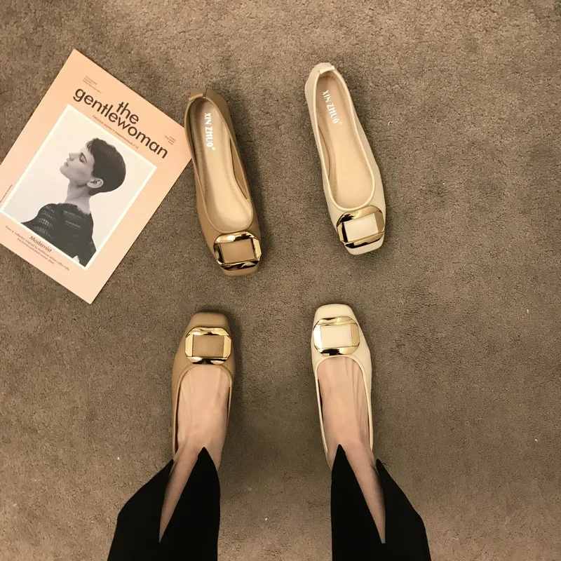 2025 ربيع/خريف جديد عصري ومتعدد الاستخدامات رئيس مربع الفم الضحلة حذاء مسطح غير رسمي حجم كبير 44 #2