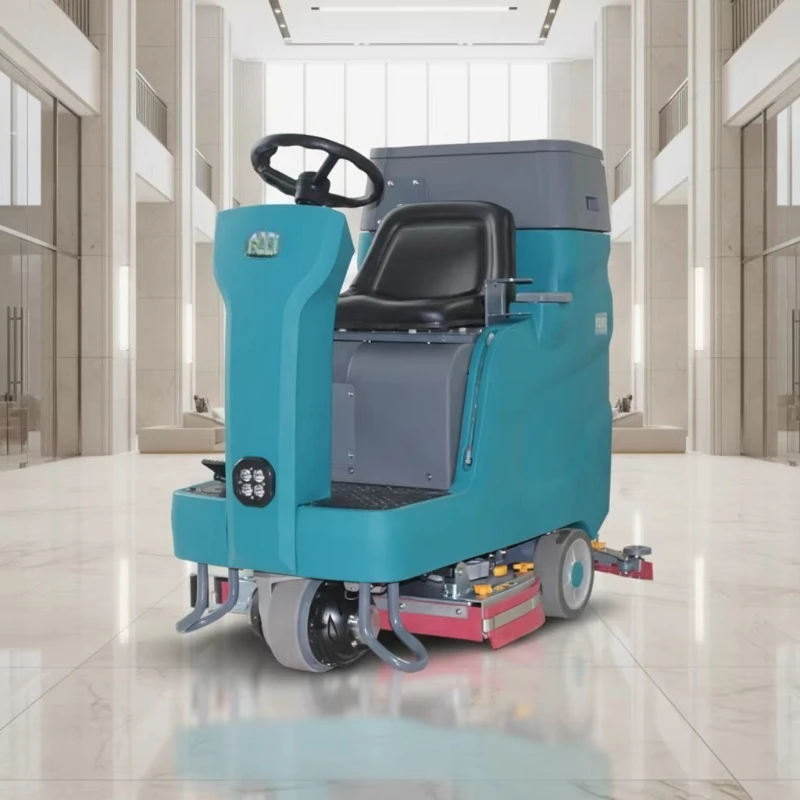 Land 24V Battery Ride-On 200Ah Cold Water Cleaning Floor Washing Machine 700mm Path Side Brush-Hand Push