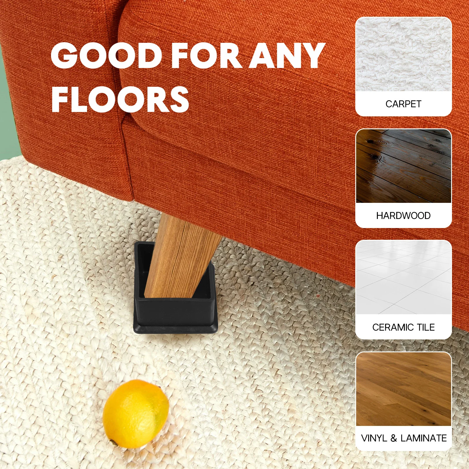 8 шт. квадратные пластиковые колпачки для ножек стула, нескользящие мебельные ножки, защитные накладки на пол для кухни и стульев из твердой древесины