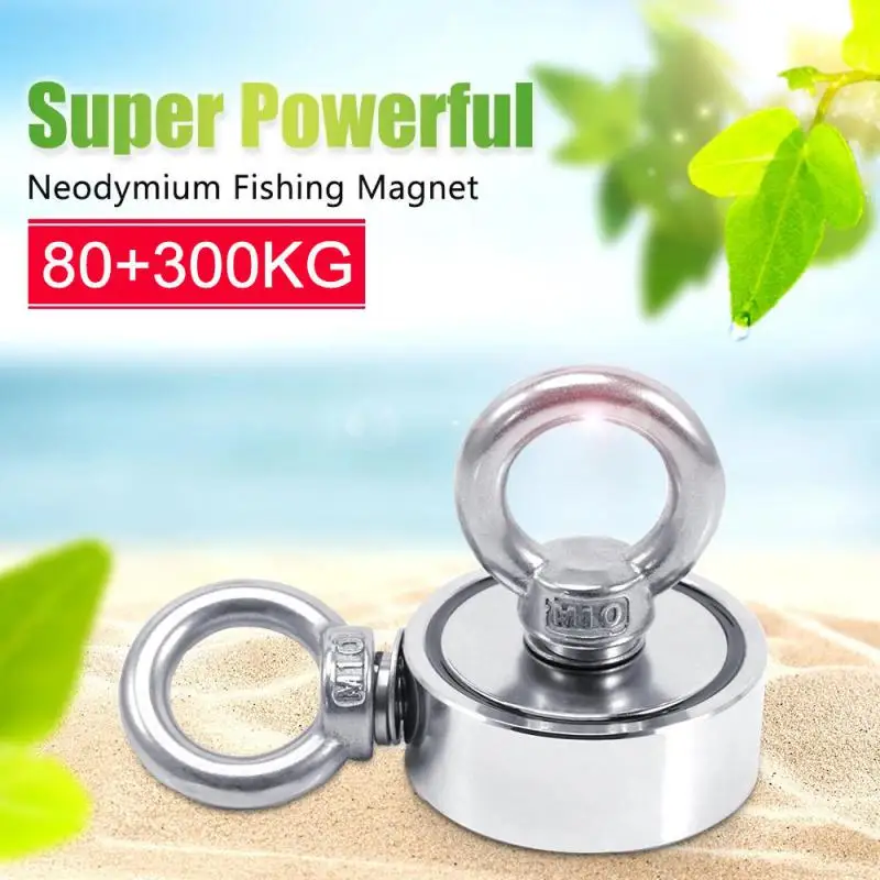 

Neodymium Magnet Double Side Strong Search Magnet Rare Earth Magnetic Hook Super Power Salvage Fishing Magnet Stell Cup Holder