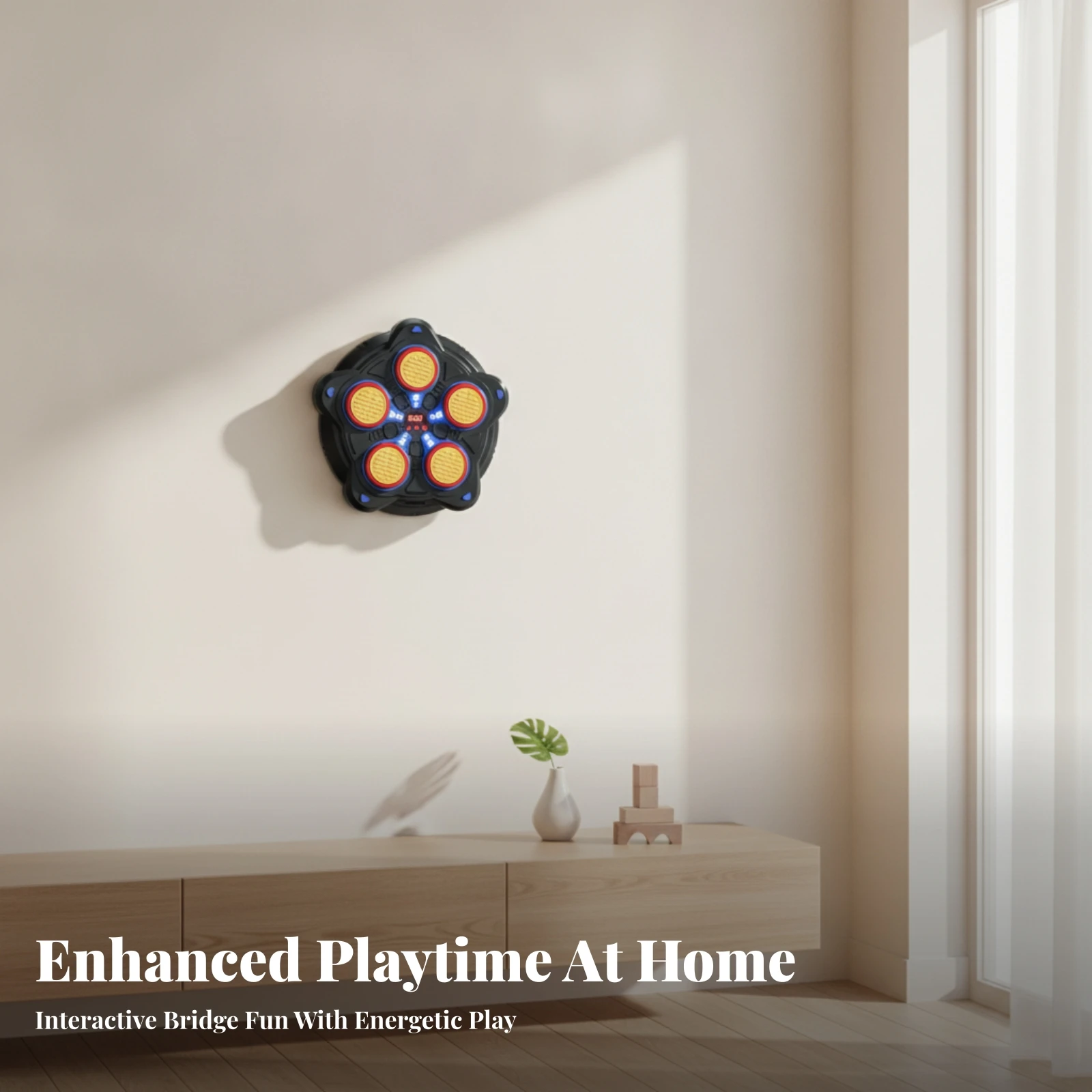 Smart Music Boxing Target Easy Install Wall-Mounted Boxing Target Interactive Punching Game Multiple Modes Play Equipment