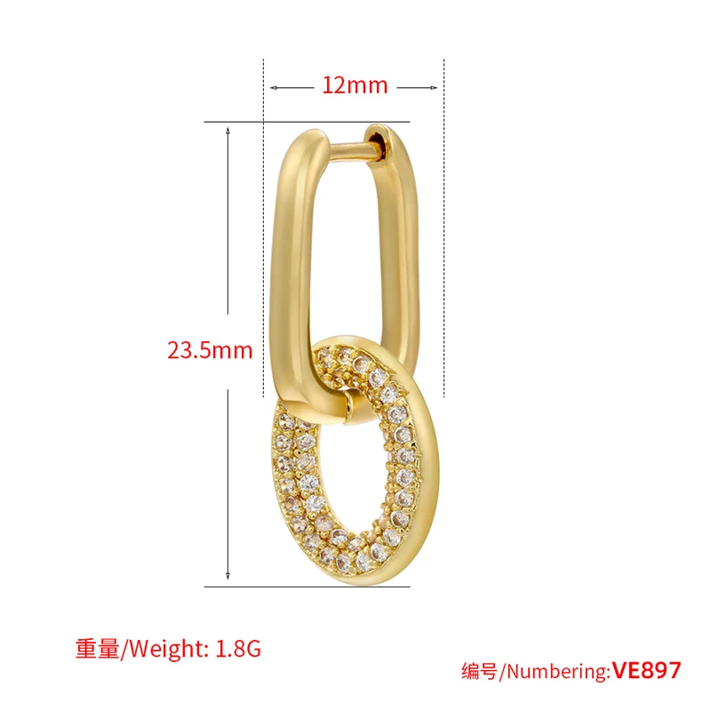 ZHUKOU 3 stili pendenti orecchini orecchini pendenti vergine maria orecchini croce moda Cubic Zirconia gioielli all\'ingrosso VE897