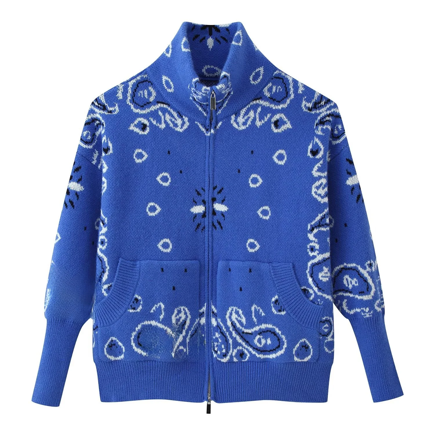 Fashionable Long Sleeve Zipper Decoration Sweater Coat Women's Standard Fit Polyester Autumn New Arrival Five Colors Match All