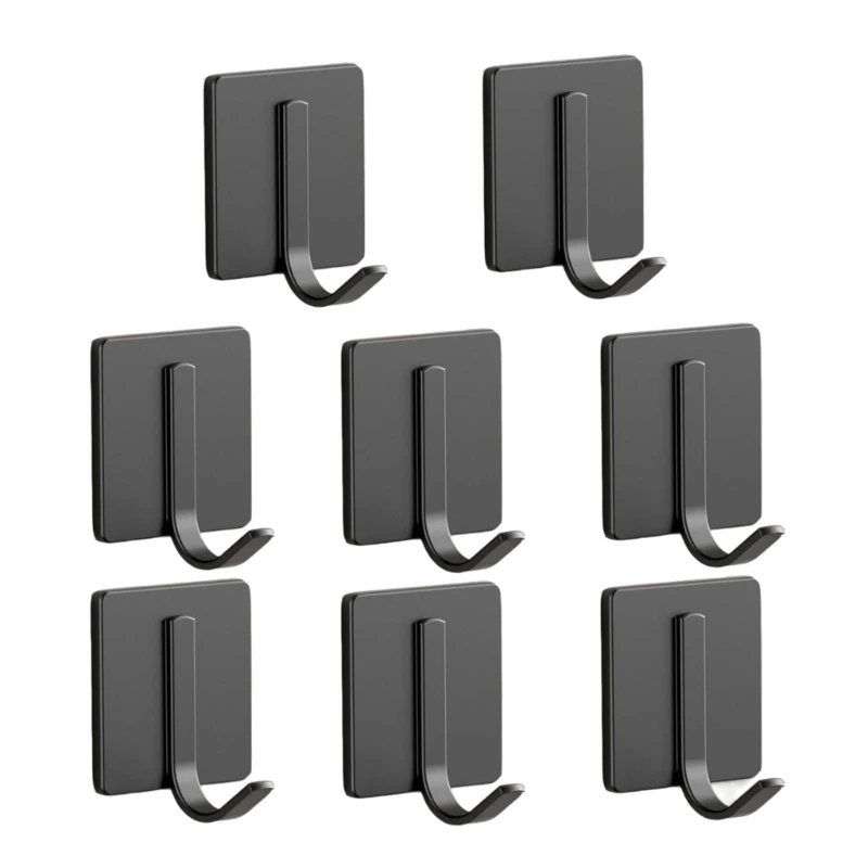 

8Pcs Simple to Install Adhesive Wall Mounts Hook Practical Adhesive Towel Holder Convenient on Hook for Bathroom