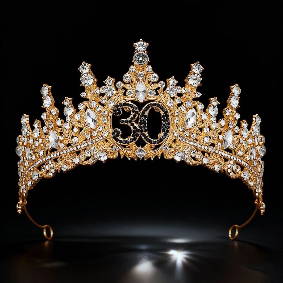 Gold Colors Age 30/40/50/60 Digital Tiaras and Crowns for Women Birthday Party Diadem Queen Diadem Crown Headdress