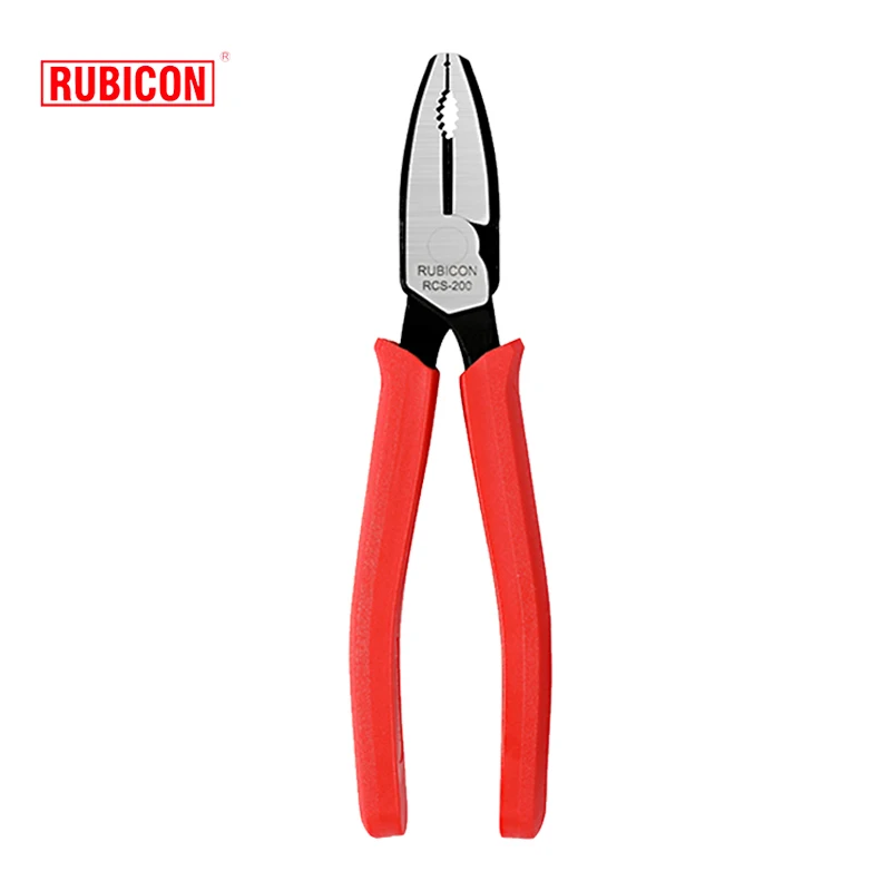 RUBICON Tool Combination Pliers with Wire Stripper Electrician Plier Ergonomic Design Polished Surface Wire Cutters RCS-150 200