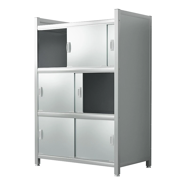 

Thickened stainless steel kitchen storage floor multi-layer storage rack multi-functional balcony shelf locker