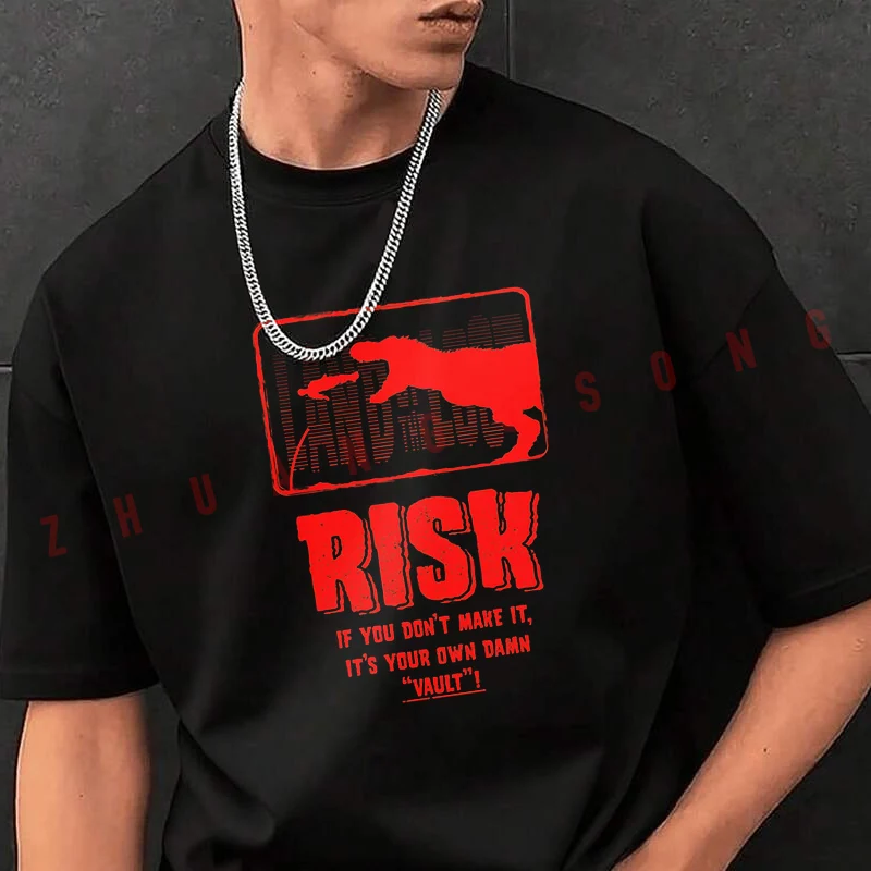 

Tshirt Men Crew Neck Tops Risk If You Don't Make It Black New Mens Hip Hop O-neck Tee Shirt Motorcycle Casual T-shirt