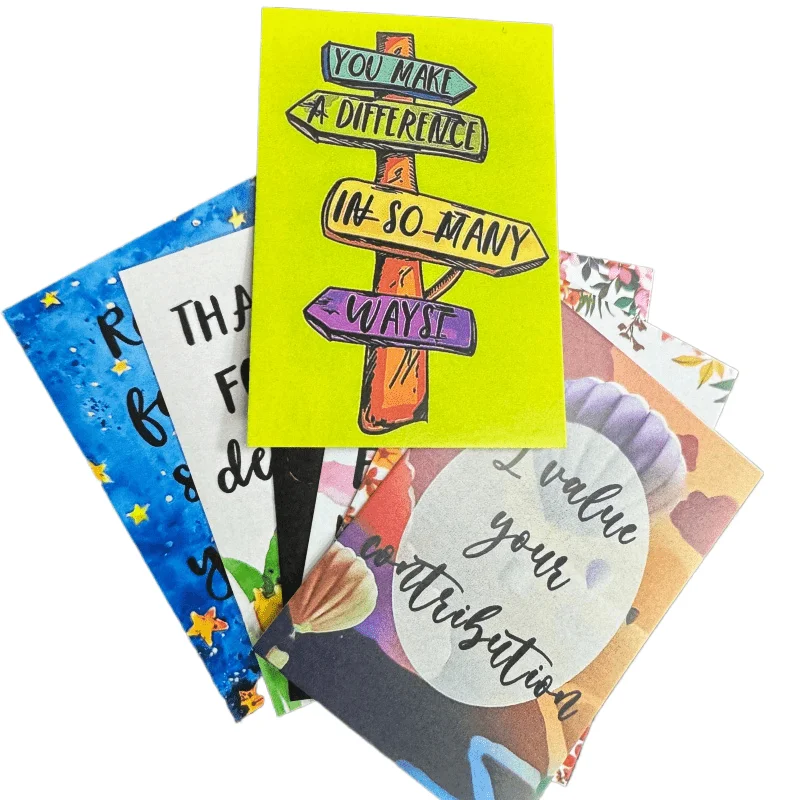 50pcs Inspirational Greeting Cards, 3.74x2.56 inches - Perfect for Any Occasion, Cartoon Designs on High-Quality Paper