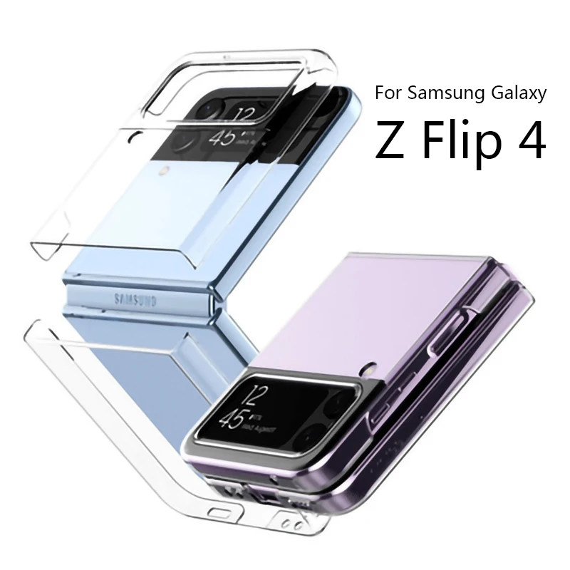 Tansparent Hard PC Protection Folding Case For Samsung Galaxy Z Flip 3 4 5 6 W23 W24 Flip Thin Protective Shockproof Phone Cover