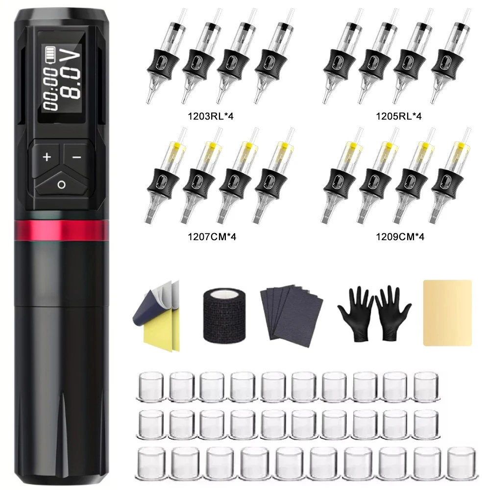 Wireless Tattoo Pen Highquality Tattoo Machine Kit 1500mAh Capacity Battery Pen 3.5mm Stroke For Permanent Makeup Tattoo Gun Kit