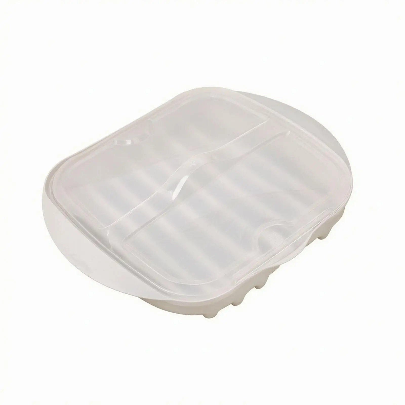 Oven Microwave Breakfast Meat Cooker | Ridged Interior Base, Compact Low-Profile Design, Microwave breakfast meat Tray with Lid,