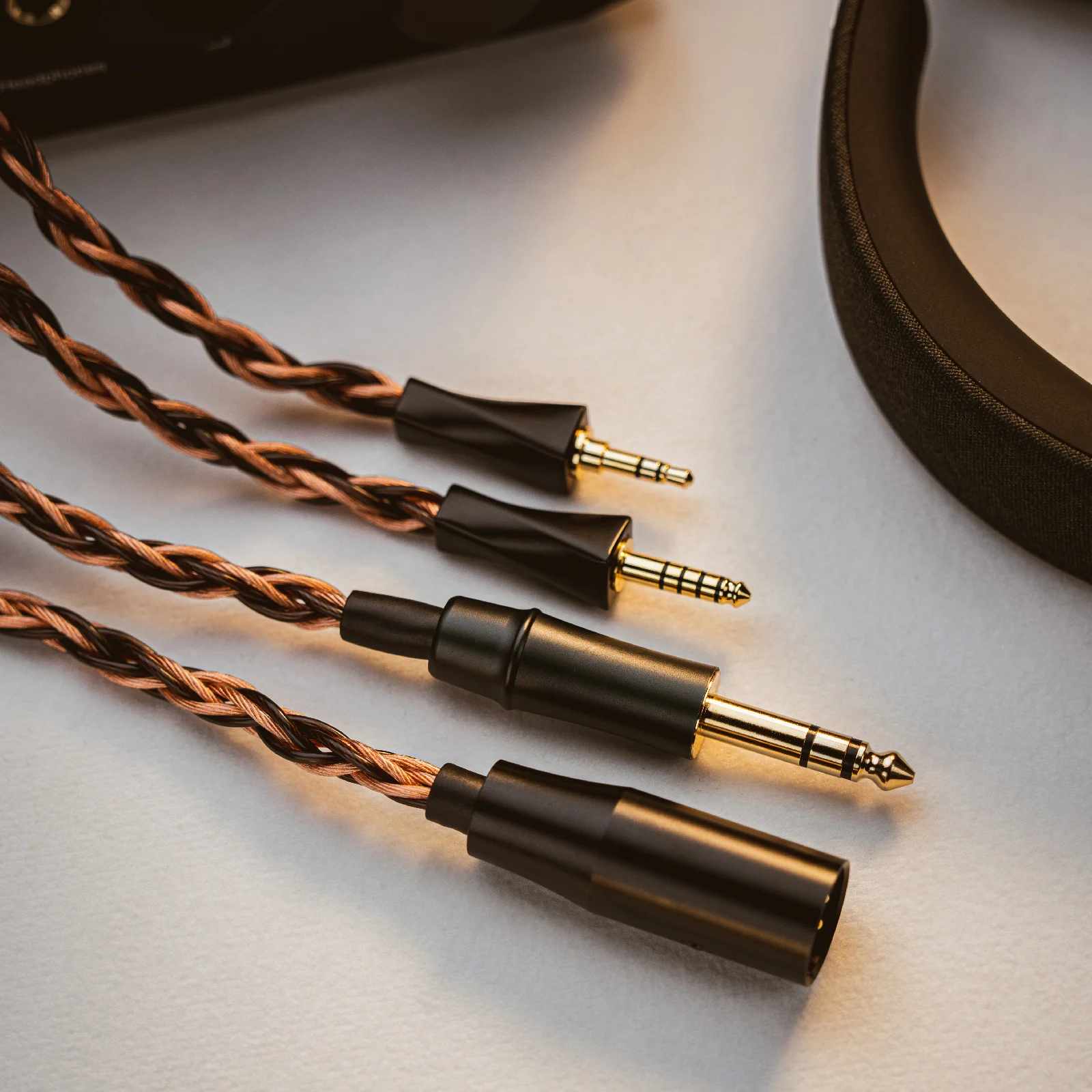 سلك كابل سماعة الرأس النحاسي FAAEAL OFC متوافق مع So-ny MDR Z1R MDR Z7M2 Hifi-man HE560 HE4XX Meze-Audio De-non AH-D7200