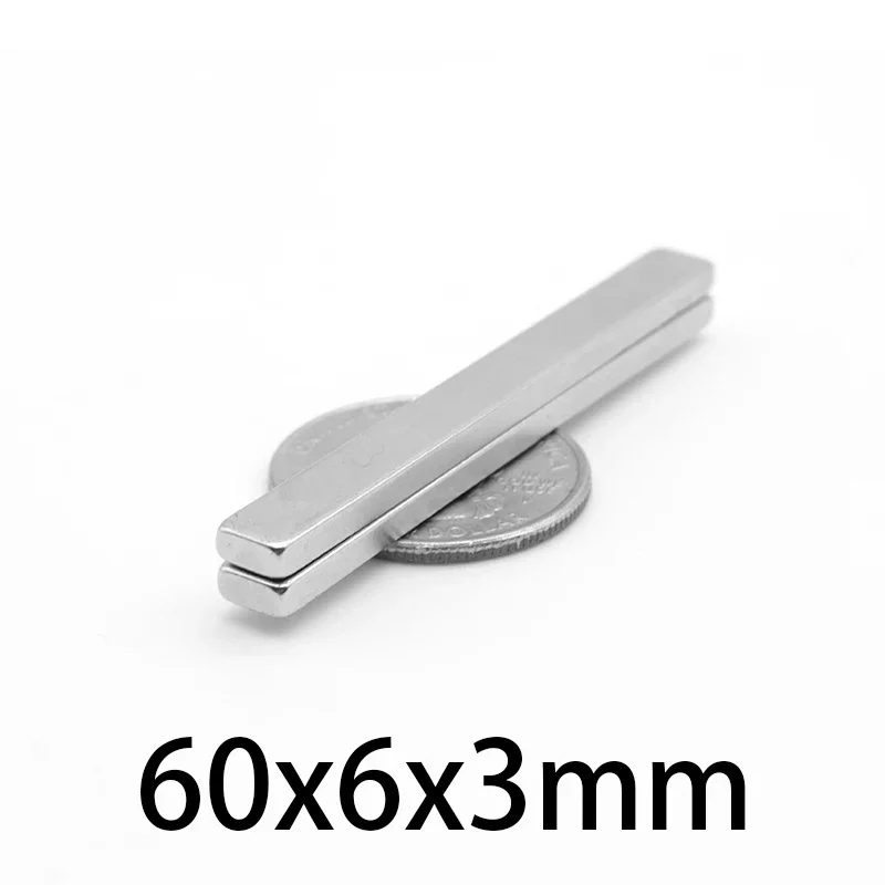 60x6x3mm  Powerful Magnets Strong Block Magnets For Fridge, DIY, Building, Scientific, Craft, Education 60x6x3  60*6*3