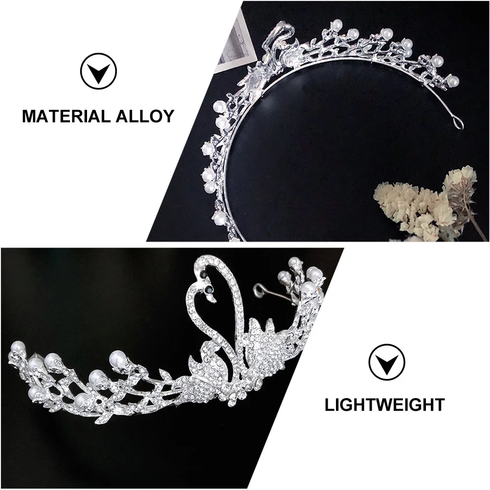 

1 pc Small Crown Hair Accessory Silver Lightweight Comfortable For Stylish Rhinestone Alloy Hoop Creative