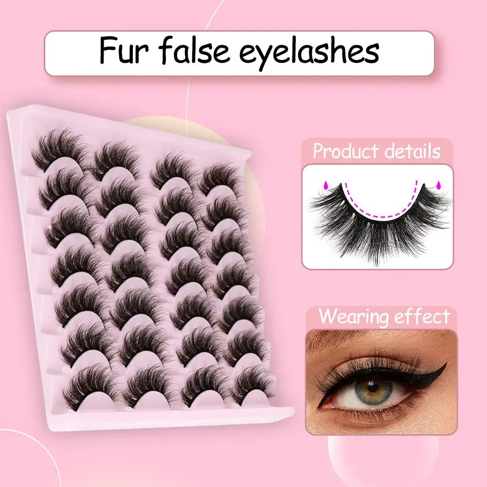 14 paires de Faux cils 6D Super moelleux vaporeux, Extension de maquillage en vison, effet de cils de chat dramatique F3L1