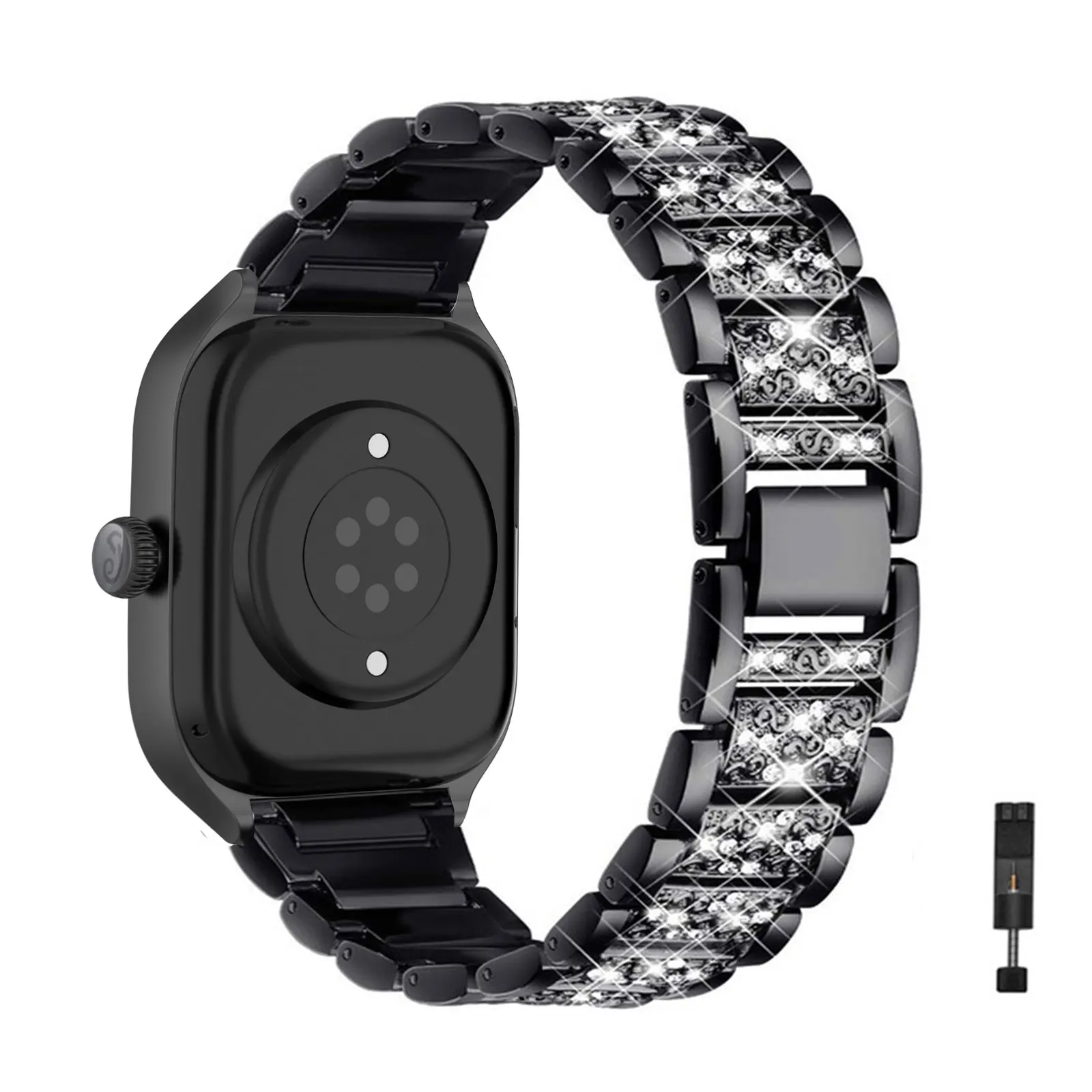 

Diamond Bands for ICE-Watch (1,85) 22mm Band, Glitter Metal Strap for Women