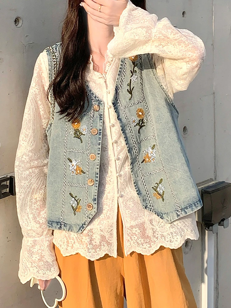 

Faionable Lace irt And Vest Set Women's Autumn New Sle Korean Design Agel Versatile Two-Piece Suit Breathable Casual...