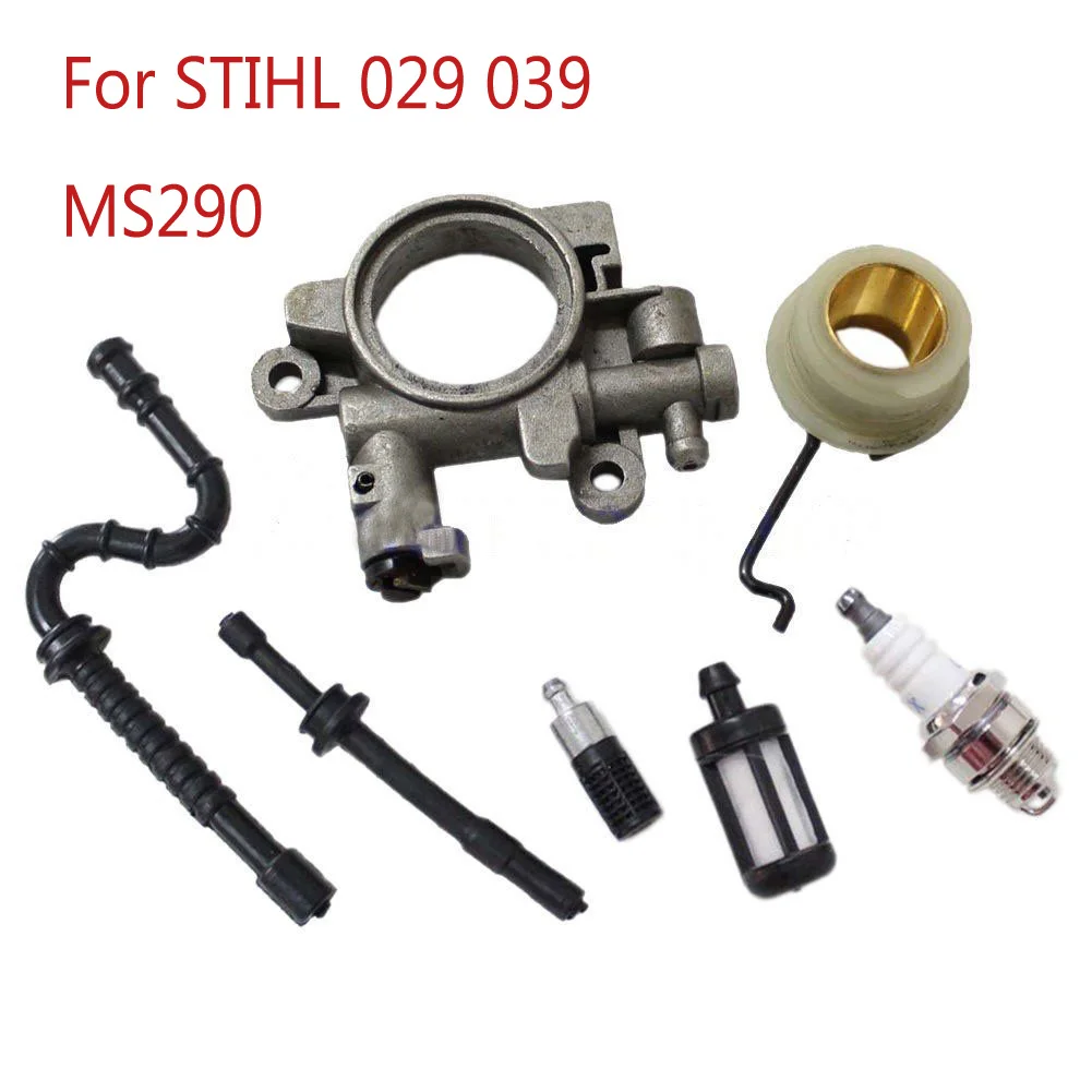 Oil Pump Oiler Oil Pump Kit Part & Fuel Line & for Worm Gear Spring Set Spark 1127 640 3200 1127 640 3204 for chainsaw MS290