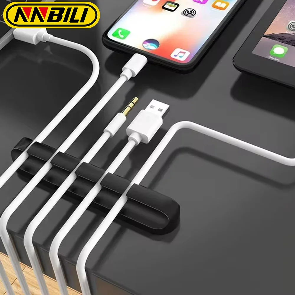 NNBILI 1/2pcs silikon USB kabel organizátor kabel navíječ plocha uklizené klipů kabel držák pro myš sluchátka drát organizátor ﻿