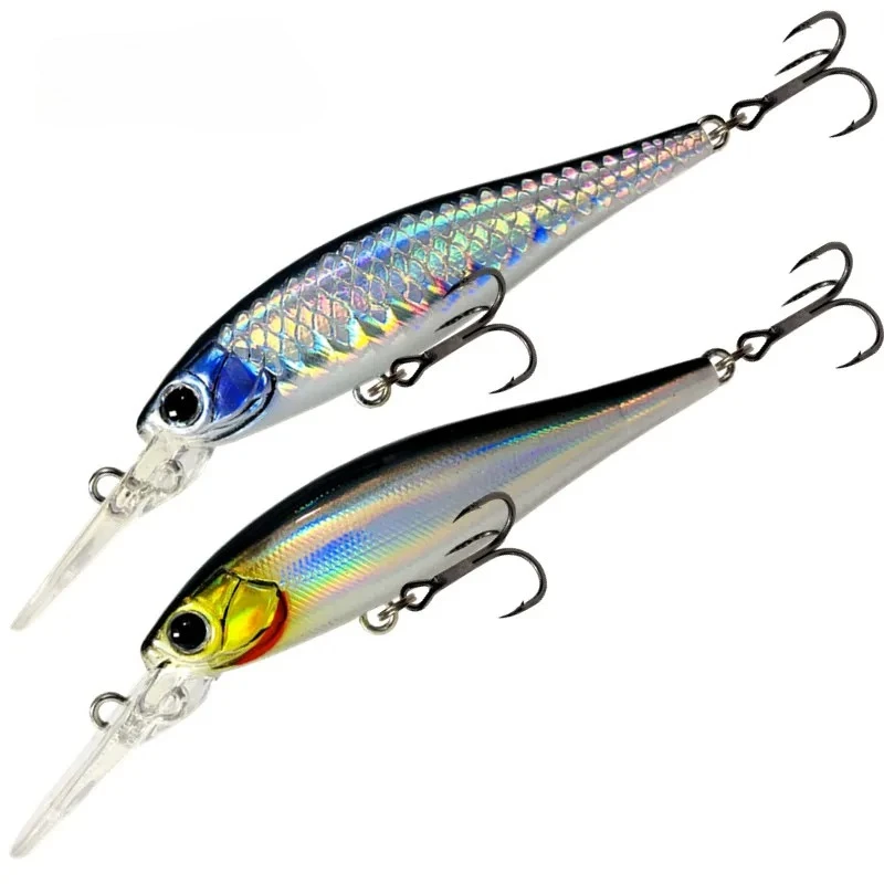 Langlippen-Minnow-Wobbler-Köder 6cm 4,7g Angelköder Tief Tauchender Sinkender Jerkbait Swimbait Künstlicher Harter Köder für Forelle und Barsch
