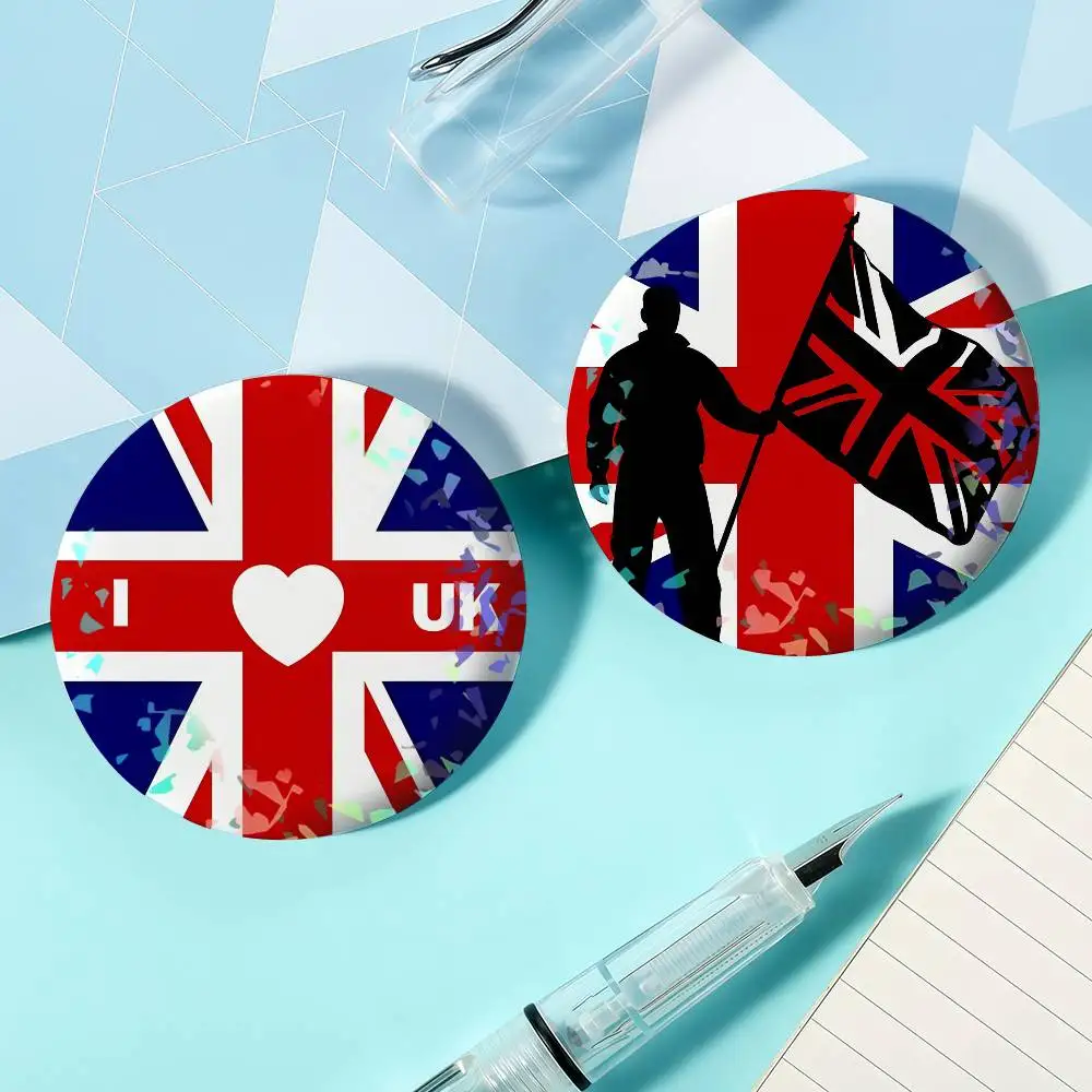 Art UK England  United Kingdom Flag Laser Badge Ensemble Lapel Pins for Backpacks Briefcase Brooch Clothes Gifts