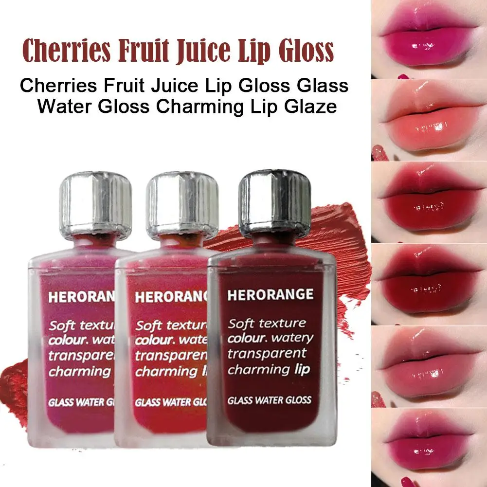 Transparent Water Glossy Orange Lip Gloss Red Mirror Lipsticks Tint Cosmetics Lip Moisturizing Stain Jelly Long-lasting Liq L5Z3