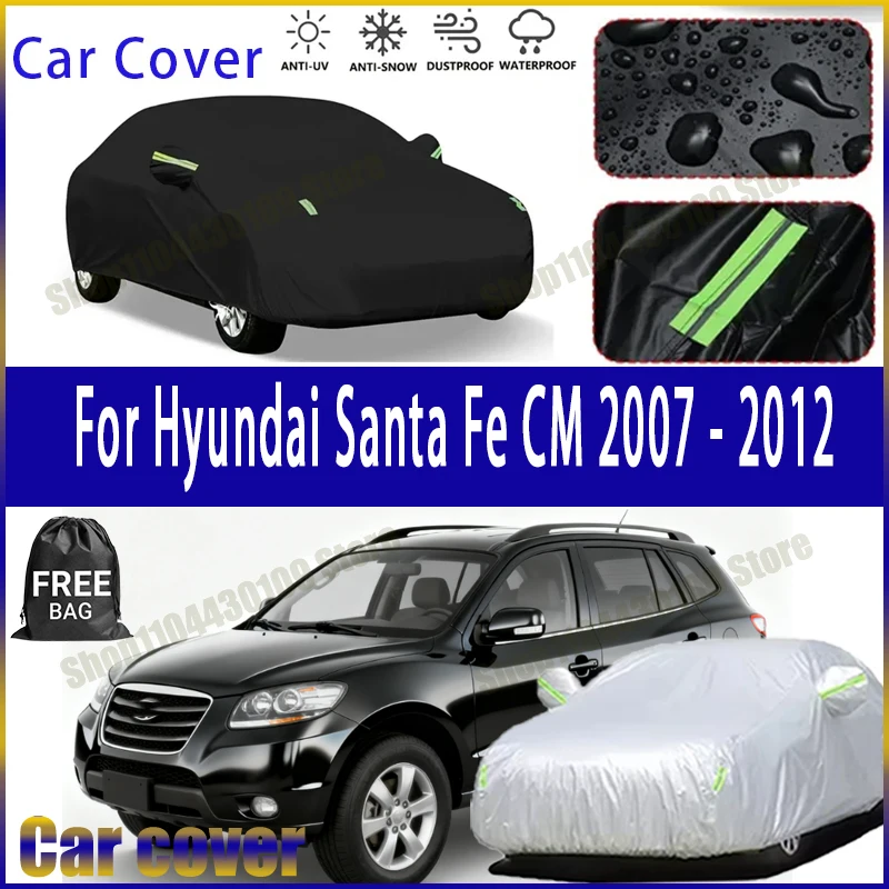 

Чехол для автомобиля Hyundai Santa Fe CM 2007-2012, водонепроницаемый, с защитой от ультрафиолета, всепогодный, пыле- и снегозащитный, от дождя, из полиэстера 190T