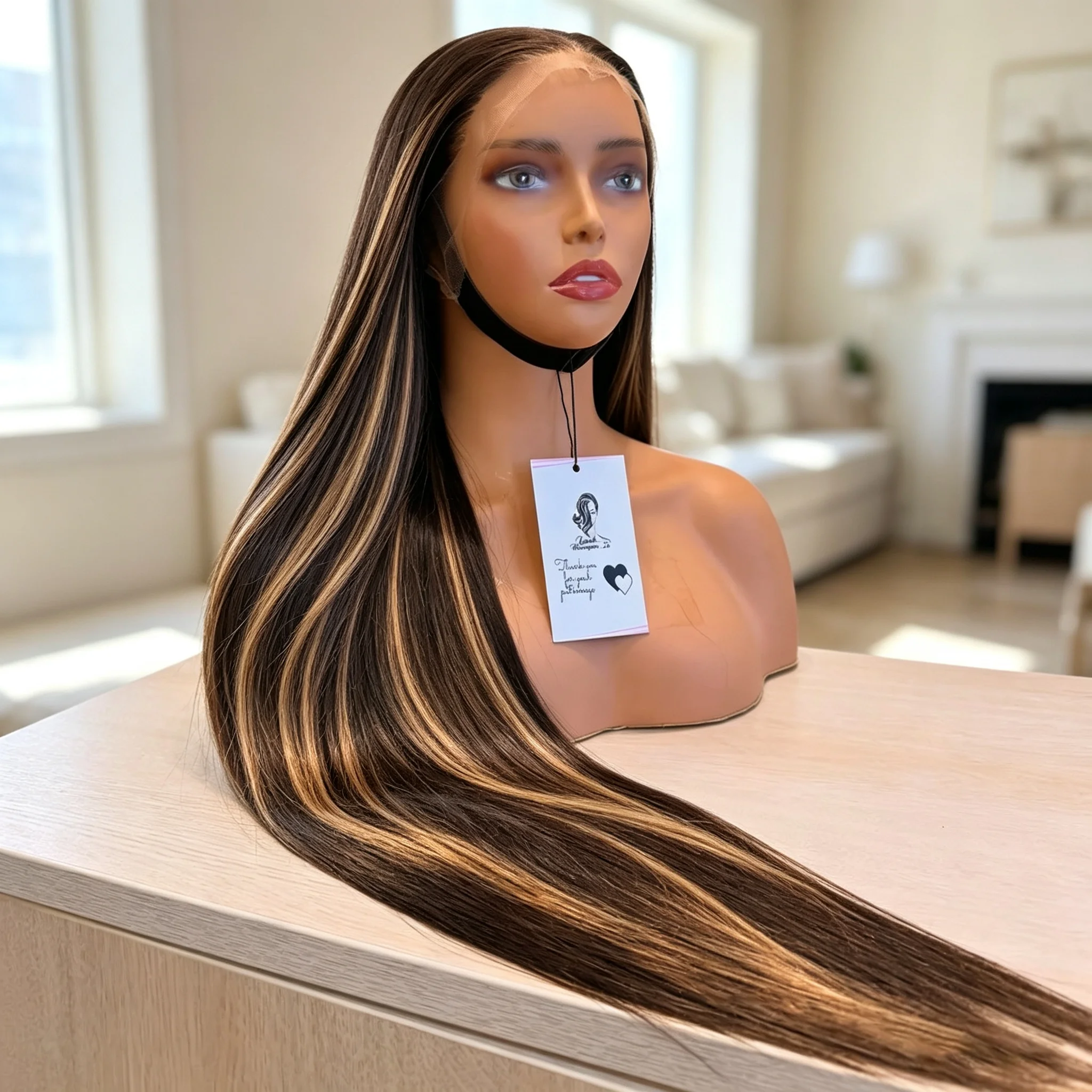 Highlight Wig Human Hair 13X6 Hd Lace Frontal Wig P427 Straight Human Hair Wigs 38 Inch Pre Plucked Indian Wigs 220 Density