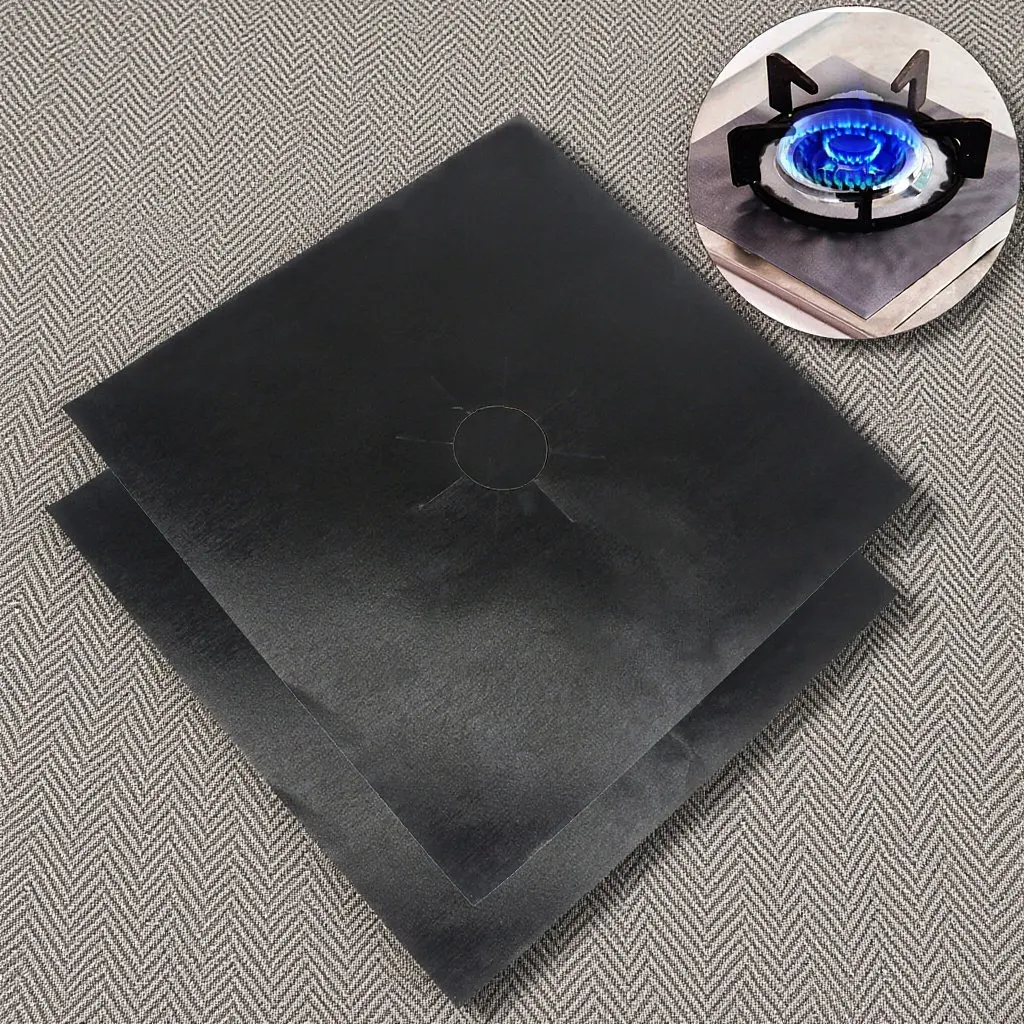 2Pcs Stove Surface Protector Sheets Heavy Duty Gas Hob Protector Non Stick Oven Liner Reusable Easy Clean Cover