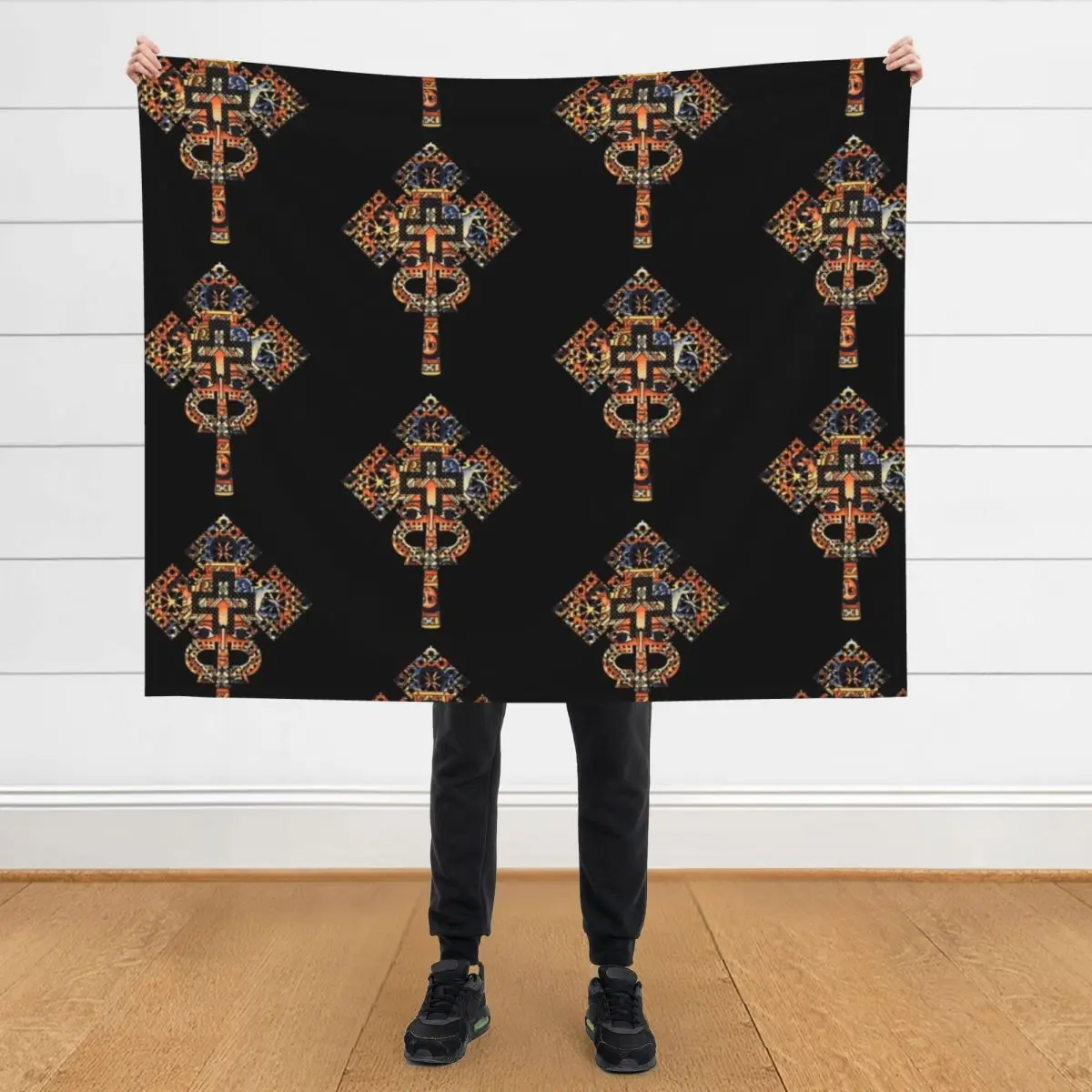 

African Art Ethiopian cross Throw Blanket Heavy Sofa Quilt christmas gifts Bed covers Blankets
