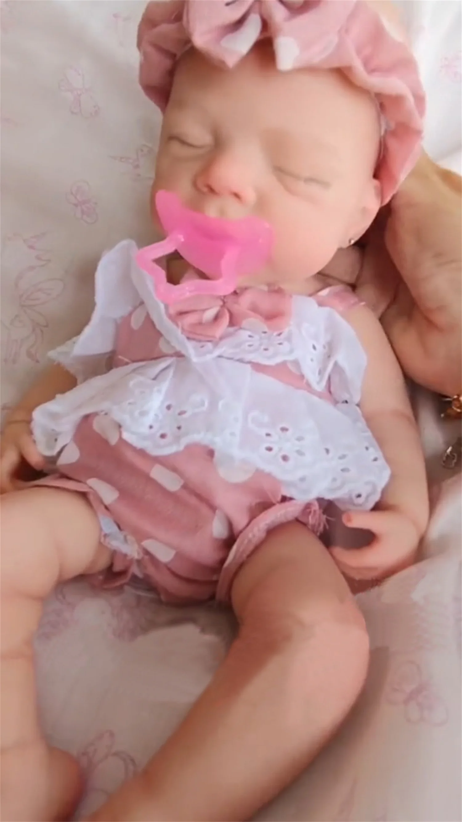 Can Open Mouth 13Inch Pascale Sleeping Pose Silicone Reborn Girl Doll With Painted Bald Cute Reborn bebé silicona For Kids' Toy