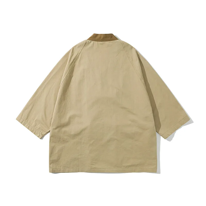 

Summer Men Japanese Streetwear Fashion Loose Casual Vintage Kimono Cardigan Shirt Chinese Robe Jacket Blouses
