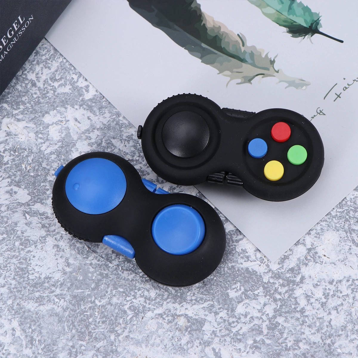 

2pcs Gamepad Fidget Stress Relief Controller For s Adults Lightweight Anti S Massage Pocket Size 7 Features Rocker Spin