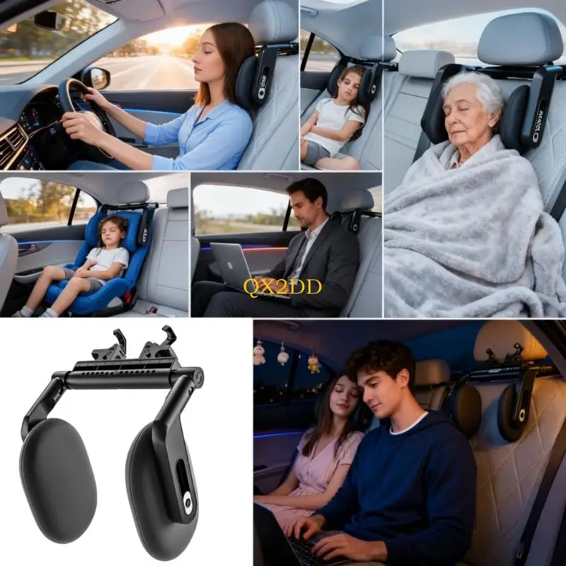 مسند رأس السيارة QX2D ذو خطاف مزدوج مريح للاستخدام في المكتب والمنزل