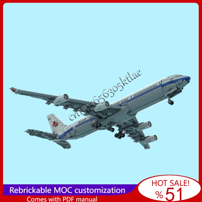 โมเดลเครื่องบินแอร์บัส A340 300 แบบมีล้อลงจอดแบบยืดหดได้ ของเล่นตัวต่อ MOC ของเล่นเสริมพัฒนาการ ของขวัญเซอร์ไพรส์สำหรับเด็ก ของขวัญคริสต์มาส