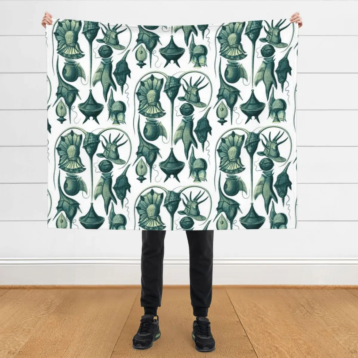 

Ernst Haeckel Peridinea Plankton Teal Throw Blanket Luxury Throw For Baby Moving Blankets