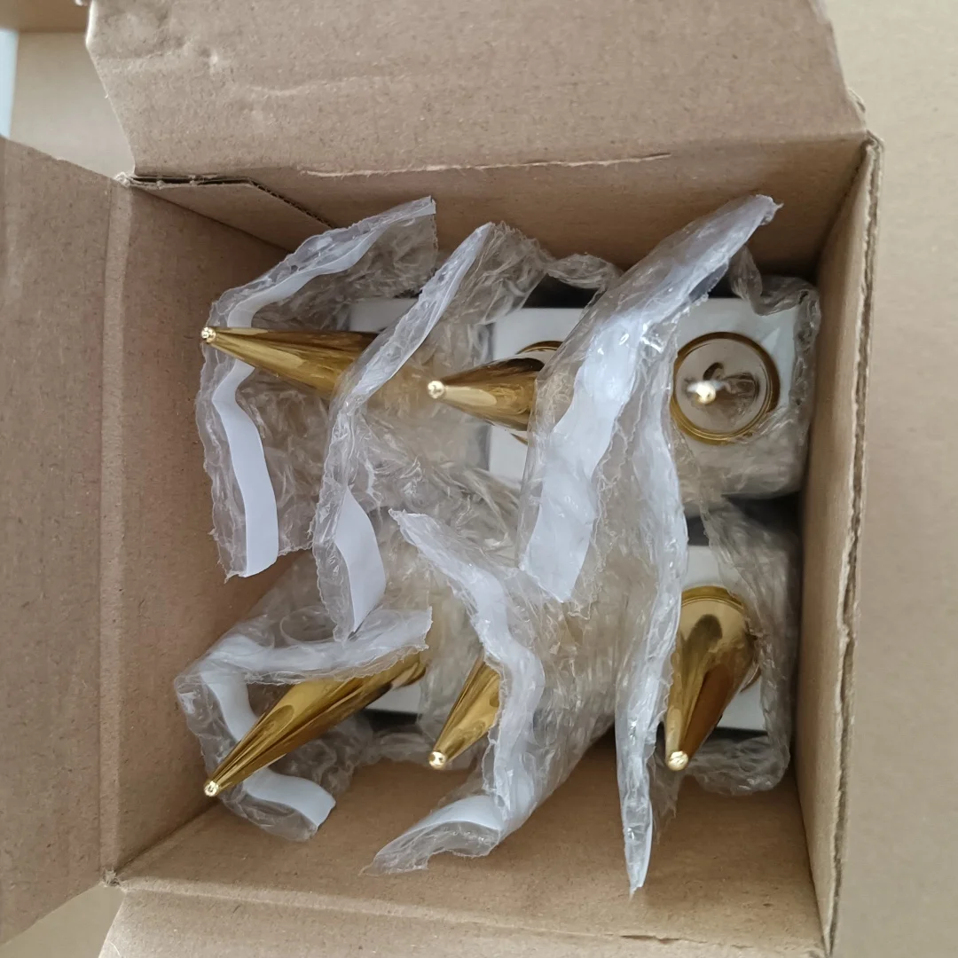 6 pieces 15ml Square white Glass Bottle Empty Bottles Refillable Nail Gel Polish Containers With Brush Golden Cap