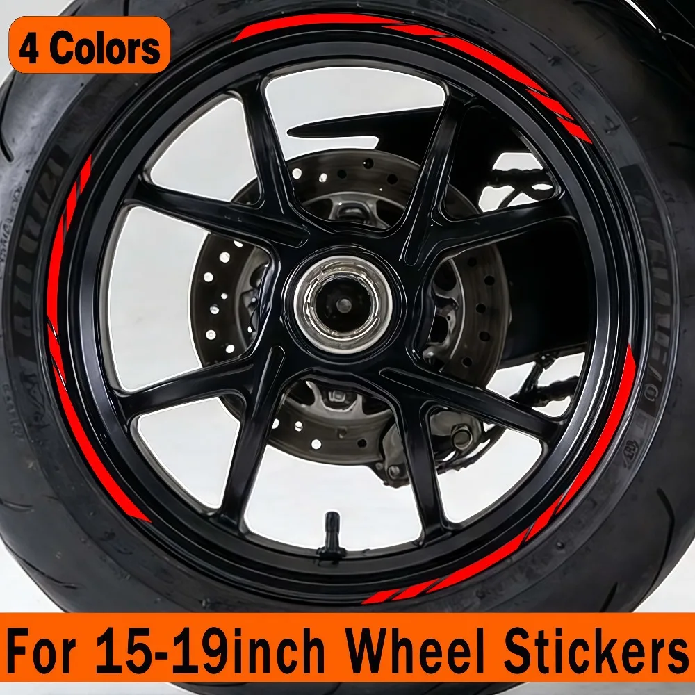 15-19in Motorcycle Hub Decals Wheel Stickers Rim Stripe Waterproof for YAMAHA Honda Kawasaki Suzuki BMW KTM Husqvarna Triumph