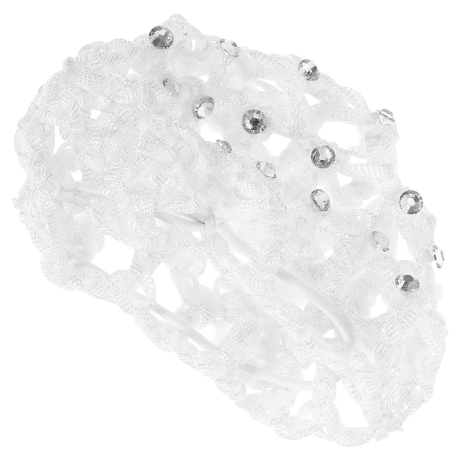 شبكة شعر مرنة مزينة باللؤلؤ، شبكة محبوكة يدويًا للنساء الكعك، آمنة تناسب طوال اليوم، مريحة للممرضات والطهاة والراقصة #3