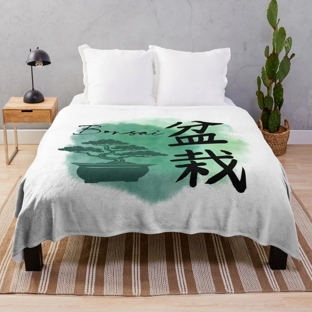 

Japanese Bonsai Lover Kanji Symbols Throw Blanket bed plaid Moving Beautifuls Extra Large Throw Blankets